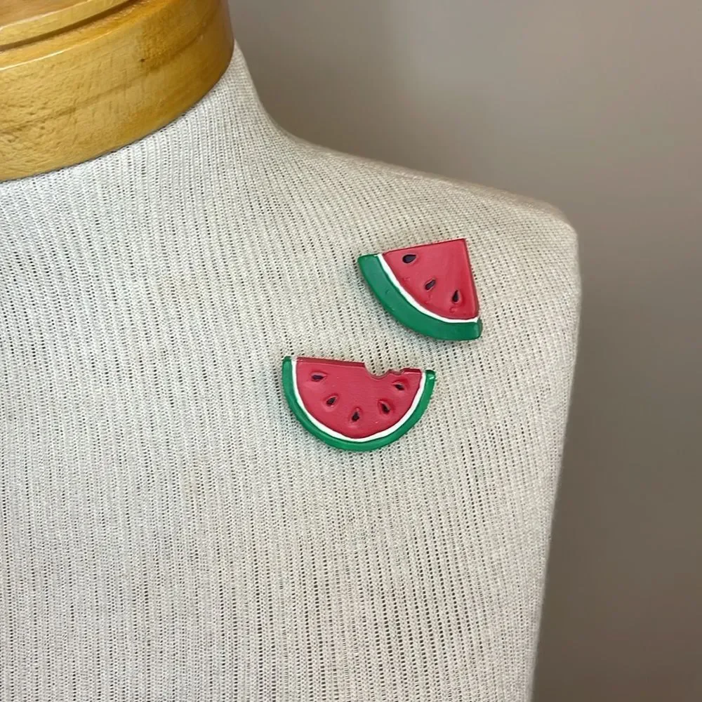 Vintage 1980’s Resign Watermelon Fruit Pins
